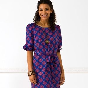 Francescas, Blue + Orange Shift Dress